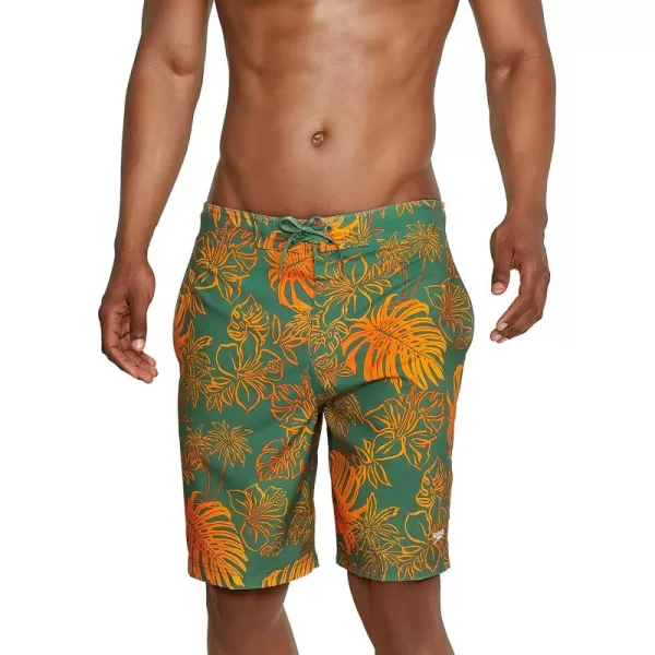 Speedo Mens Swim Trunk Knee Length Boardshort Bondi Printed20 Onshore Dark Ivy