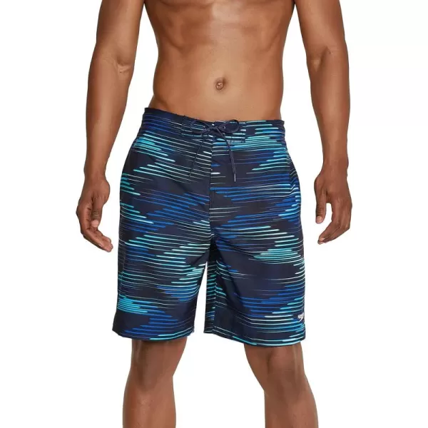 Speedo Mens Swim Trunk Knee Length Boardshort Bondi Printed20 Slice Blue Glass