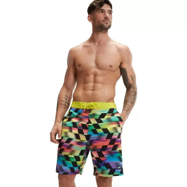 Speedo Mens Swim Trunk Knee Length Boardshort Bondi Printed20 Velo Blur