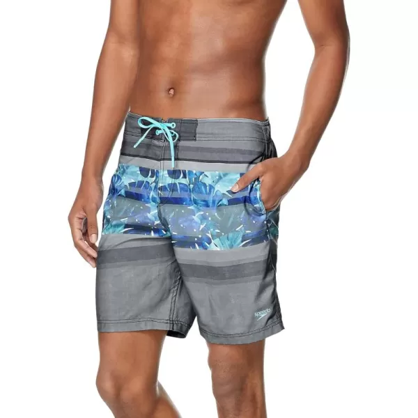 Speedo Mens Swim Trunk Knee Length Boardshort Bondi PrintedHorizon Anthracite