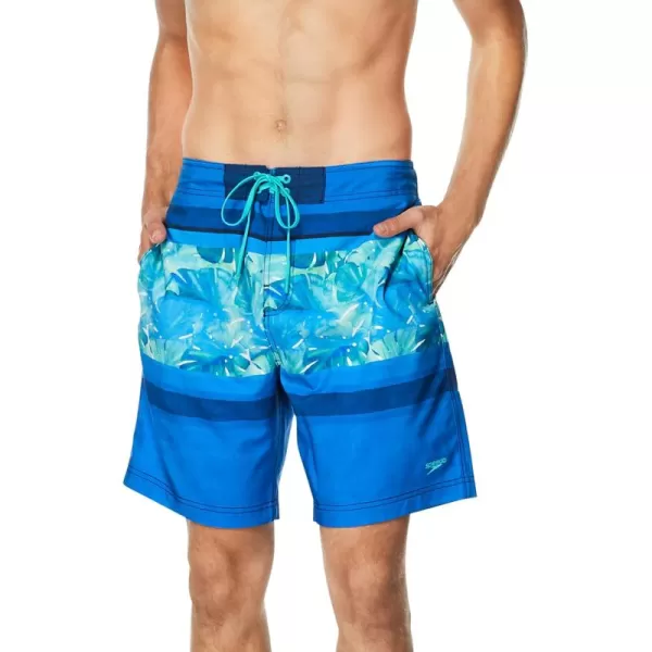 Speedo Mens Swim Trunk Knee Length Boardshort Bondi PrintedHorizon Peacoat