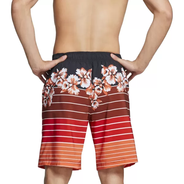 Speedo Mens Swim Trunk Knee Length Boardshort Bondi PrintedSpeedo Black Stripe