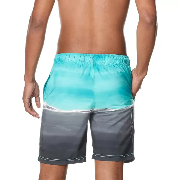 Speedo Mens Swim Trunk Knee Length Boardshort Bondi PrintedWave Ceramic