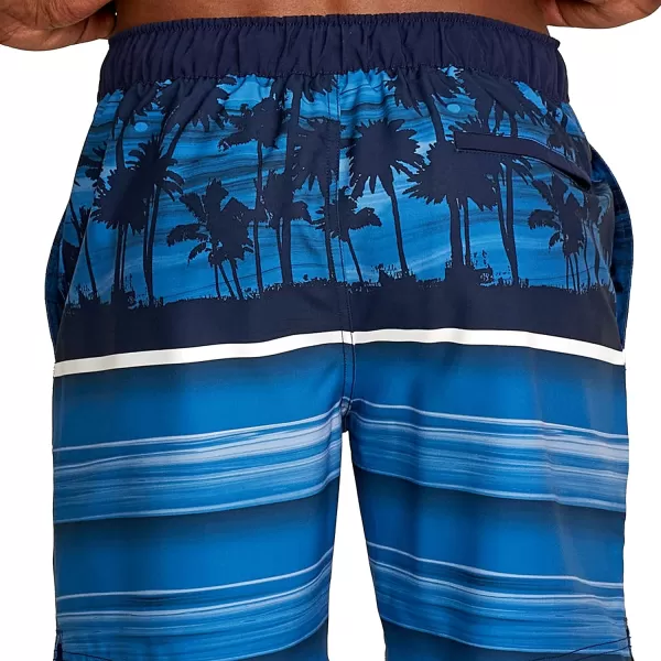 Speedo Mens Swim Trunk Knee Length Boardshort Bondi Striped18 Oasis Peacoat