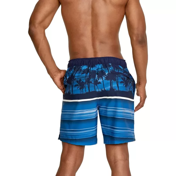 Speedo Mens Swim Trunk Knee Length Boardshort Bondi Striped18 Oasis Peacoat