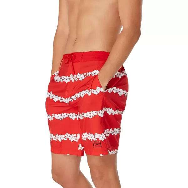 Speedo Mens Swim Trunk Knee Length Boardshort Bondi Striped20 Fixed Floral