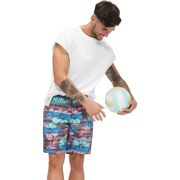 Speedo Mens Swim Trunk Knee Length Boardshort Bondi Striped20 Maison Floral