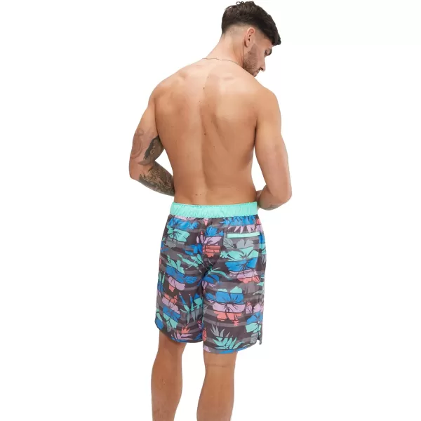Speedo Mens Swim Trunk Knee Length Boardshort Bondi Striped20 Maison Floral
