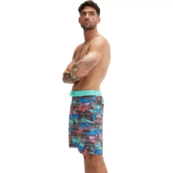 Speedo Mens Swim Trunk Knee Length Boardshort Bondi Striped20 Maison Floral