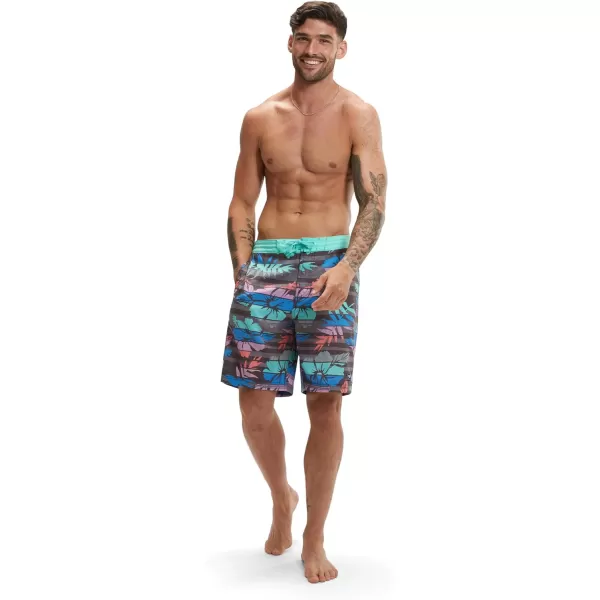 Speedo Mens Swim Trunk Knee Length Boardshort Bondi Striped20 Maison Floral