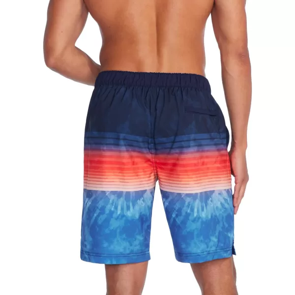 Speedo Mens Swim Trunk Knee Length Boardshort Bondi Striped20 Nice Sunset