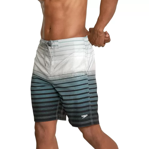 Speedo Mens Swim Trunk Knee Length Boardshort Bondi Striped20 Spray Monument