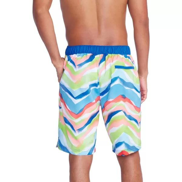 Speedo Mens Swim Trunk Knee Length Boardshort Bondi Striped20 Stencil Stripe