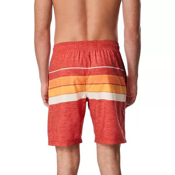 Speedo Mens Swim Trunk Knee Length Boardshort Bondi Striped20 Thruway Oriole