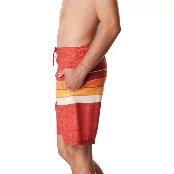 Speedo Mens Swim Trunk Knee Length Boardshort Bondi Striped20 Thruway Oriole