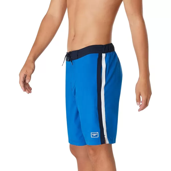 Speedo Mens Swim Trunk Knee Length Boardshort Bondi Striped20 Turkish Sea