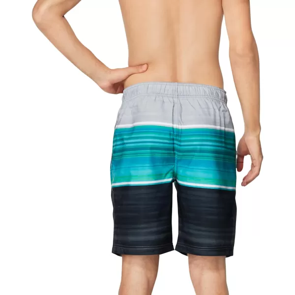 Speedo Mens Swim Trunk Knee Length Boardshort Bondi StripedBarrier Ceramic