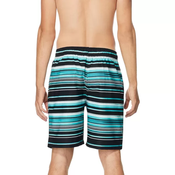 Speedo Mens Swim Trunk Knee Length Boardshort Bondi StripedPureview Ceramic