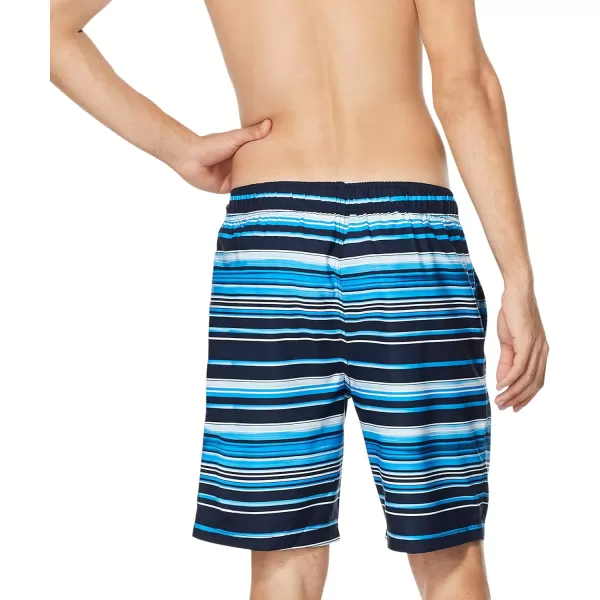 Speedo Mens Swim Trunk Knee Length Boardshort Bondi StripedPureview Turkish Sea
