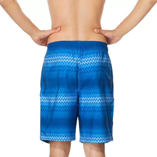 Speedo Mens Swim Trunk Knee Length Boardshort Bondi StripedZig Zag Turkish Sea