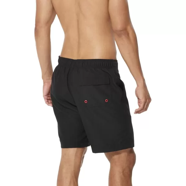 Speedo Mens Swim Trunk Knee Length Boardshort EBoard Comfort Liner SolidSpeedo Black