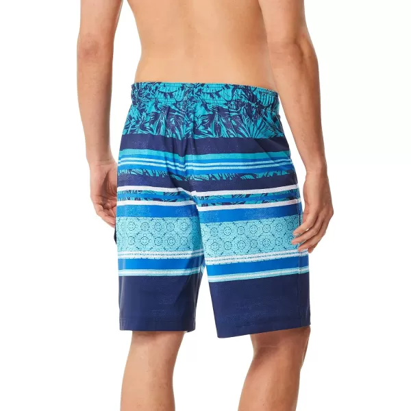 Speedo Mens Swim Trunk Knee Length Boardshort EBoard StripedDiscontinuedAssemble Marine Green