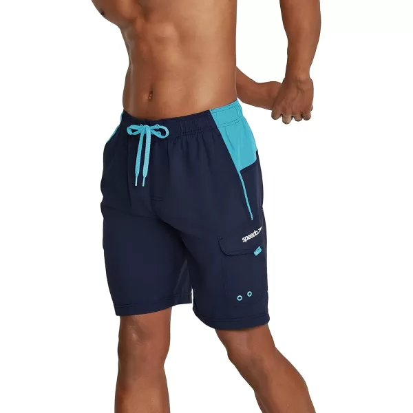 Speedo Mens Swim Trunk Knee Length Marina Sport VolleyBlue Atoll