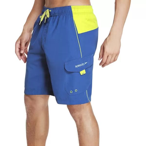 Speedo Mens Swim Trunk Knee Length Marina Sport VolleyBlue Lemonade