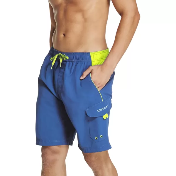 Speedo Mens Swim Trunk Knee Length Marina Sport VolleyBlue Lemonade
