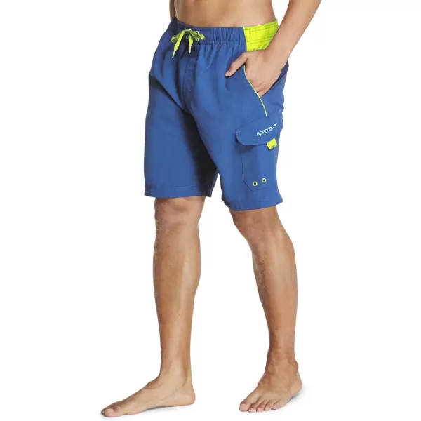Speedo Mens Swim Trunk Knee Length Marina Sport VolleyBlue Lemonade
