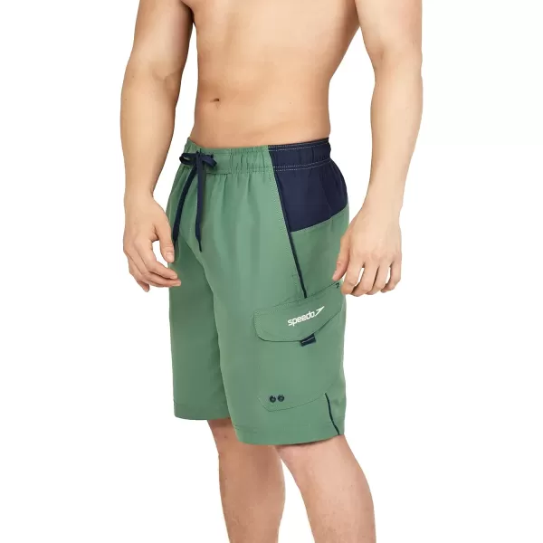 Speedo Mens Swim Trunk Knee Length Marina Sport VolleyDark Ivy