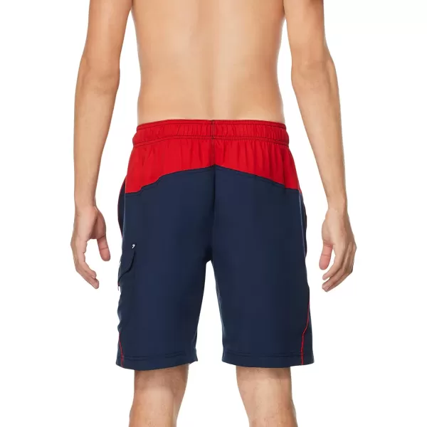 Speedo Mens Swim Trunk Knee Length Marina Sport VolleyHigh Risk Red