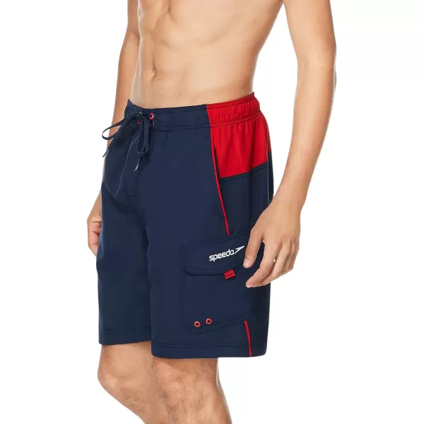 Speedo Mens Swim Trunk Knee Length Marina Sport VolleyHigh Risk Red