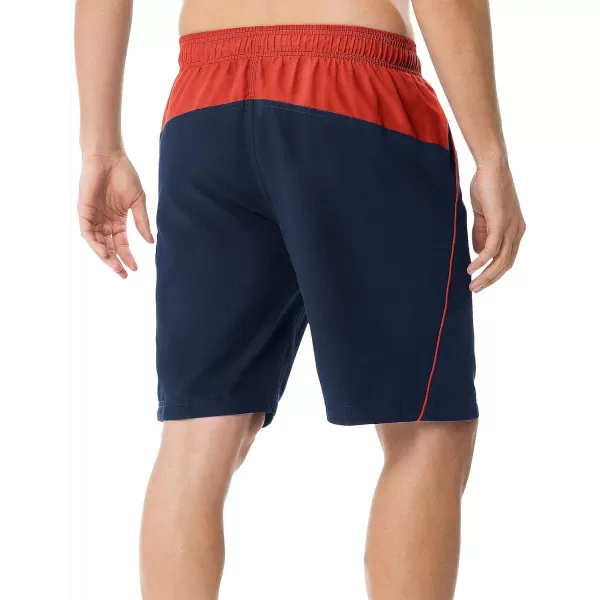 Speedo Mens Swim Trunk Knee Length Marina Sport VolleyOrangeBlue