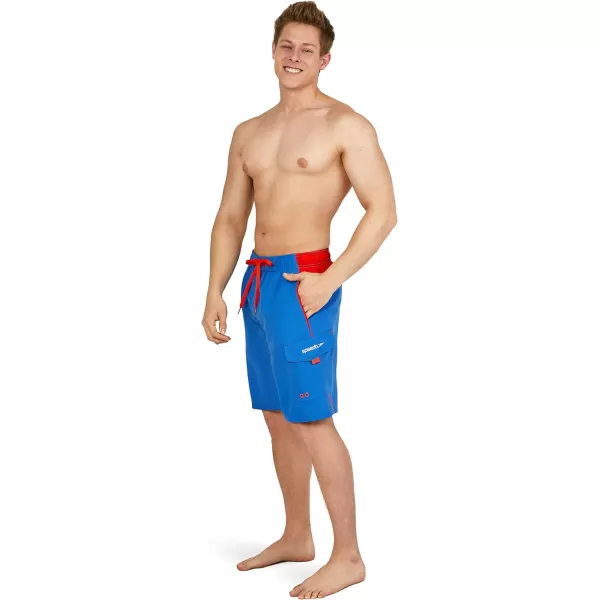 Speedo Mens Swim Trunk Knee Length Marina Sport VolleyPalace BlueSpicy Orange