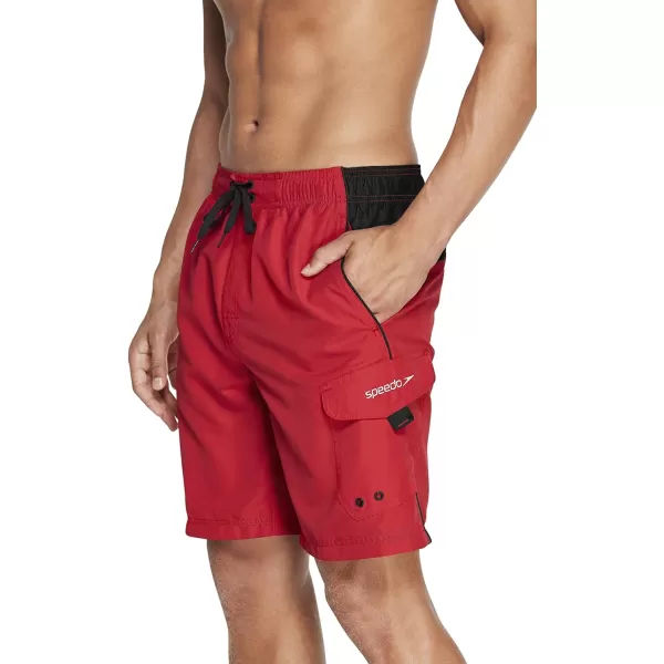 Speedo Mens Swim Trunk Knee Length Marina Sport VolleySpeedo Red