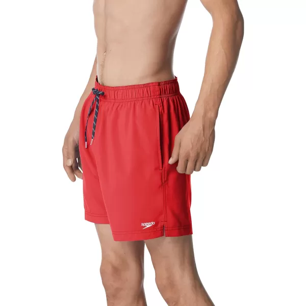 Speedo Mens Swim Trunk Knee Length Volley Comfort Liner Solid16 Speedo Red