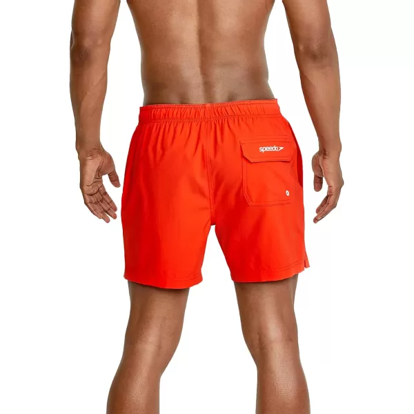 Speedo Mens Swim Trunk Knee Length Volley Comfort Liner Solid16 Spicy Orange