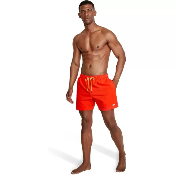 Speedo Mens Swim Trunk Knee Length Volley Comfort Liner Solid16 Spicy Orange
