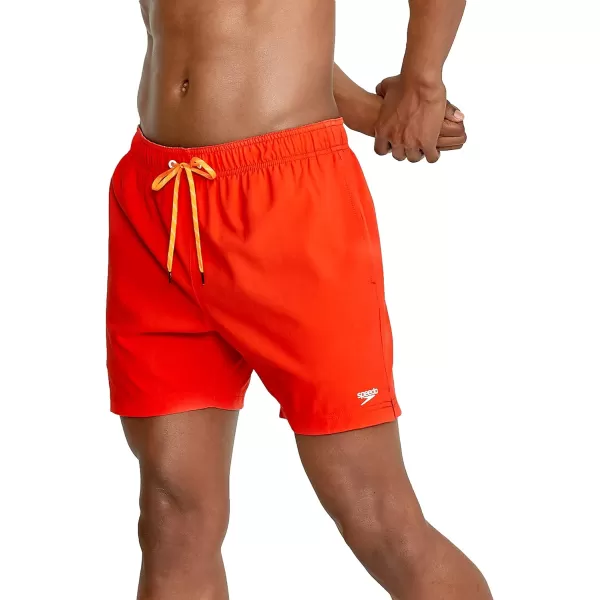 Speedo Mens Swim Trunk Knee Length Volley Comfort Liner Solid16 Spicy Orange