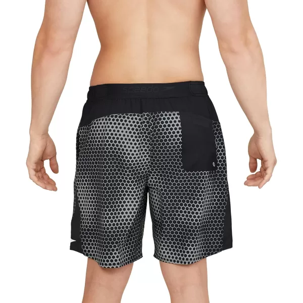 Speedo Mens Swim Trunk Mid Length MarinaHex Explorer Anthracite