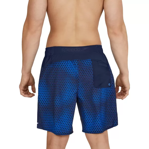 Speedo Mens Swim Trunk Mid Length MarinaHex Explorer Peacoat