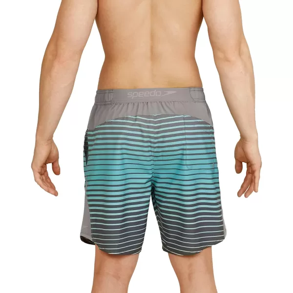Speedo Mens Swim Trunk Mid Length MarinaStripe Explorer Monument