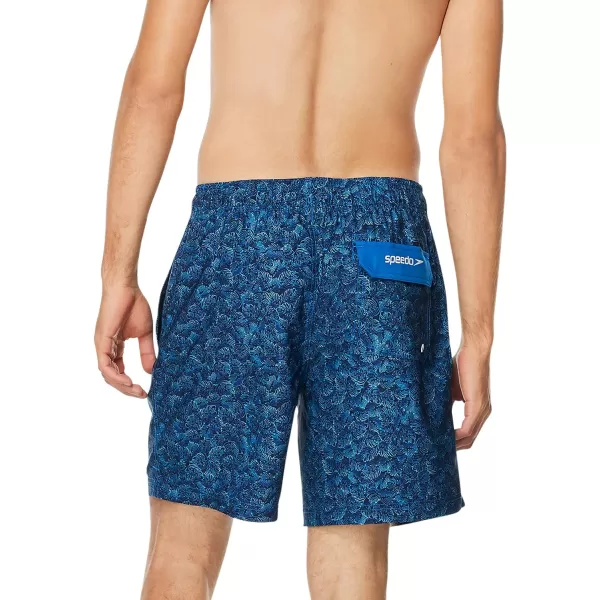 Speedo Mens Swim Trunk Mid Length Redondo PrintedPuzzle Peacoat