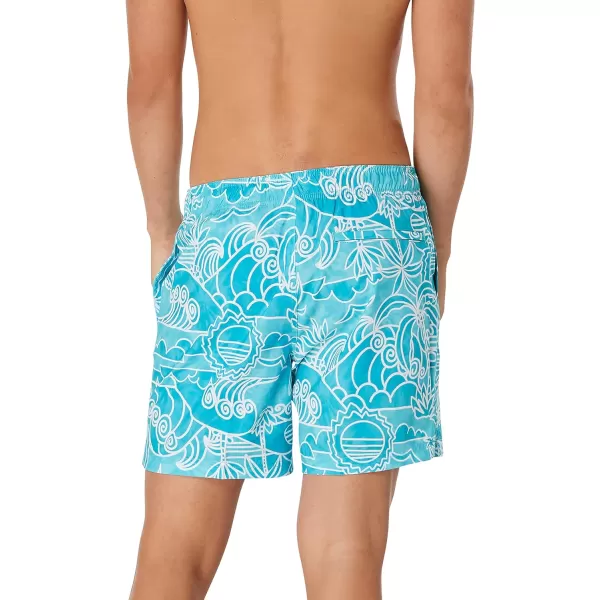 Speedo Mens Swim Trunk Mid Length Redondo PrintedWay Back Bay Beach Glass