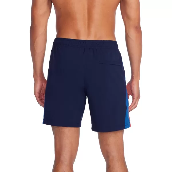 Speedo Mens Swim Trunk Mid Length Redondo StripeVertical Peacoat