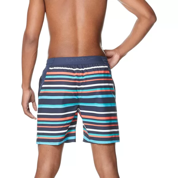 Speedo Mens Swim Trunk Mid Length SeasideLine Blue Atoll