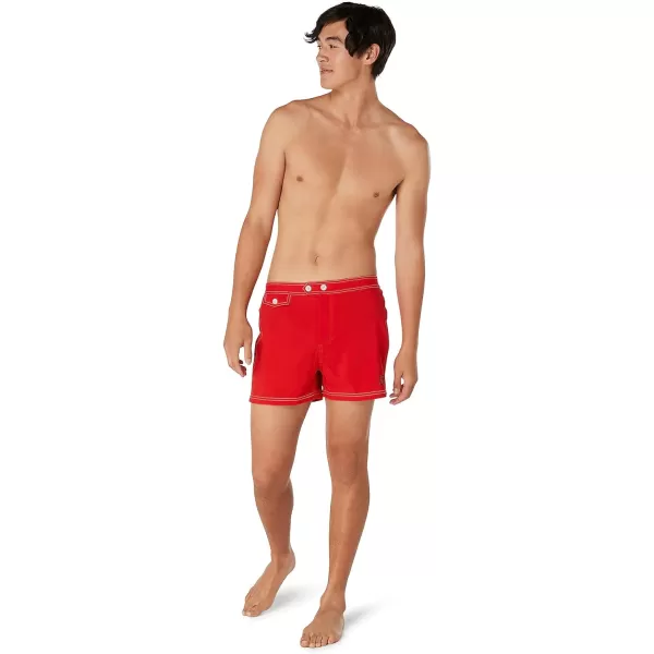 Speedo Mens Swim Trunk Short Length Beachsider SolidHigh Risk Red