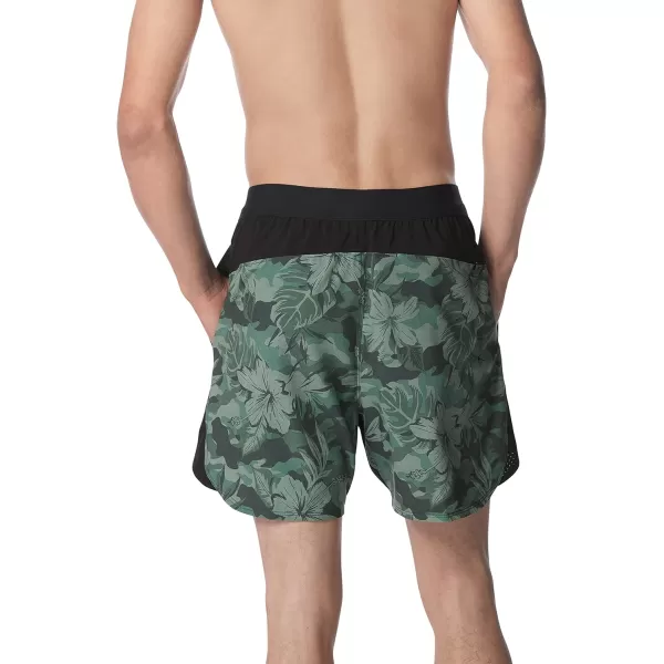 Speedo Mens Swim Trunk Short Length Fitness TrainingTropical Douglas Fir
