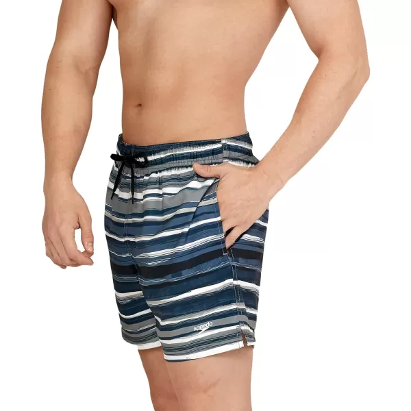 Speedo Mens Swim Trunk Short Length Redondo Comfort Liner PrintCurrent Anthracite